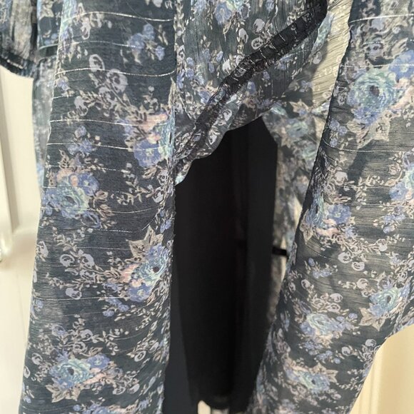 Lucky Brand Women's Floral Long Sleeve Midi Dress NWOT Lined Ribbon Detail - Picture 9 of 11